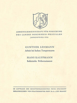 cover image of Arbeit bei hohen Temperaturen. Italienische Frührenaissance